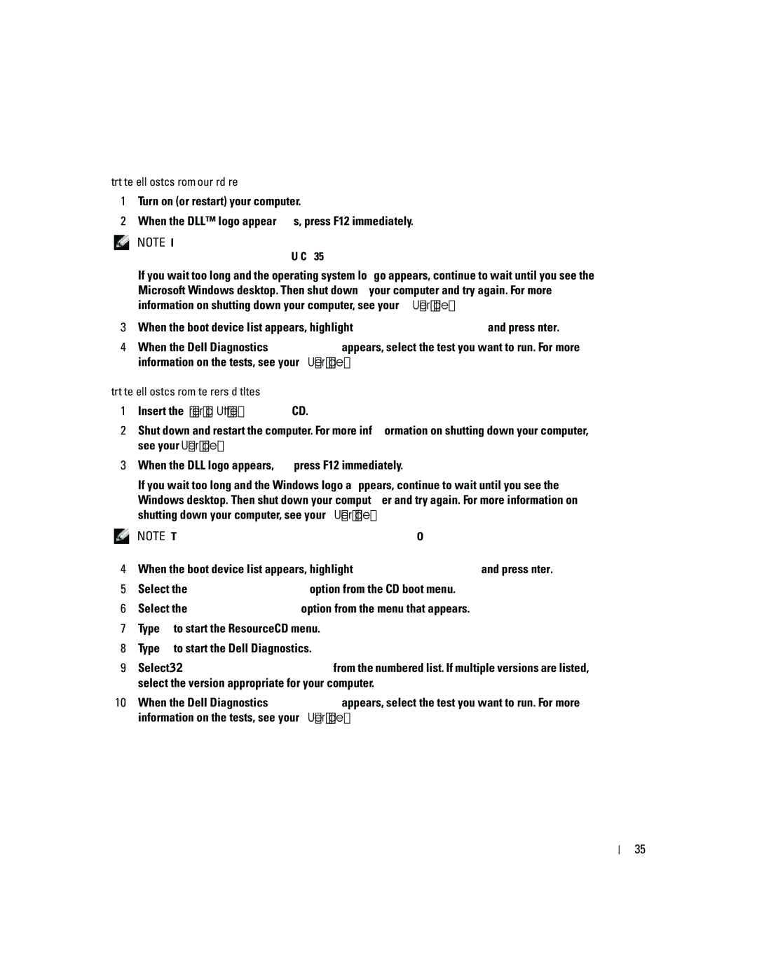 Dell P8189 manual Starting the Dell Diagnostics From Your Hard Drive 