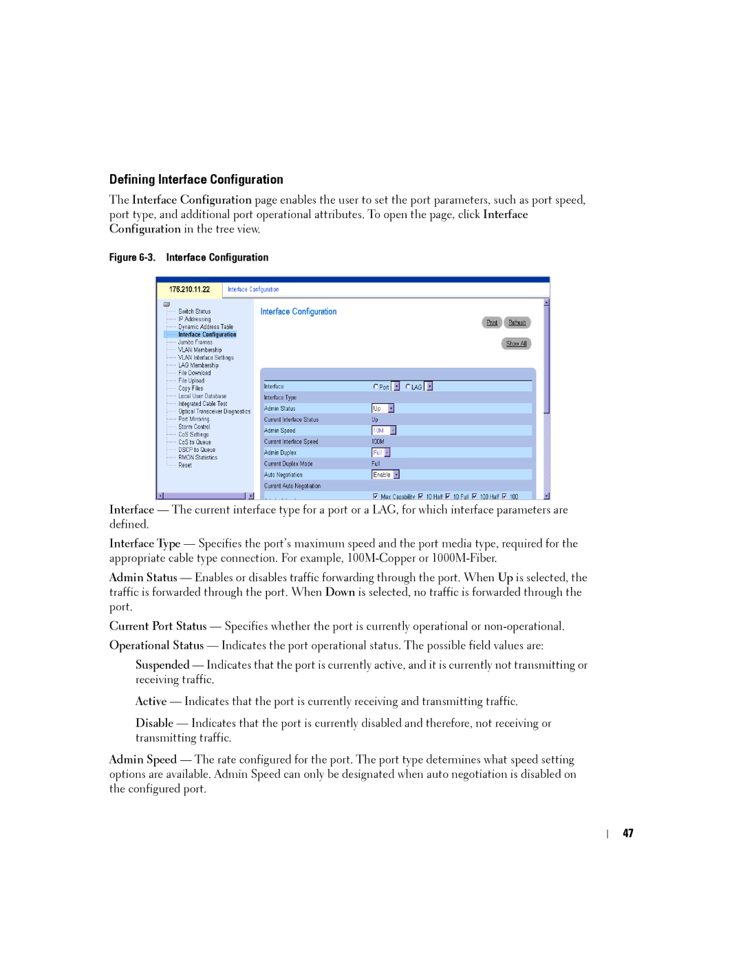 Dell PC2724, PC2748, PC2708, PC2716 manual Defining Interface Configuration 