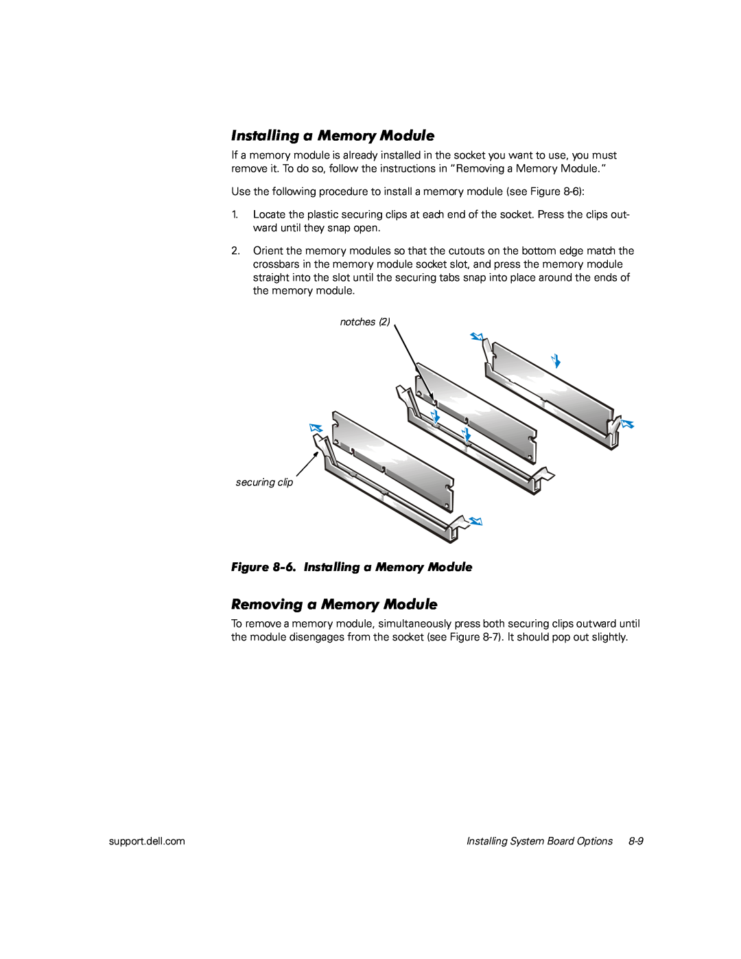 Dell PCI3 manual Use the following procedure to install a memory module see Figure 