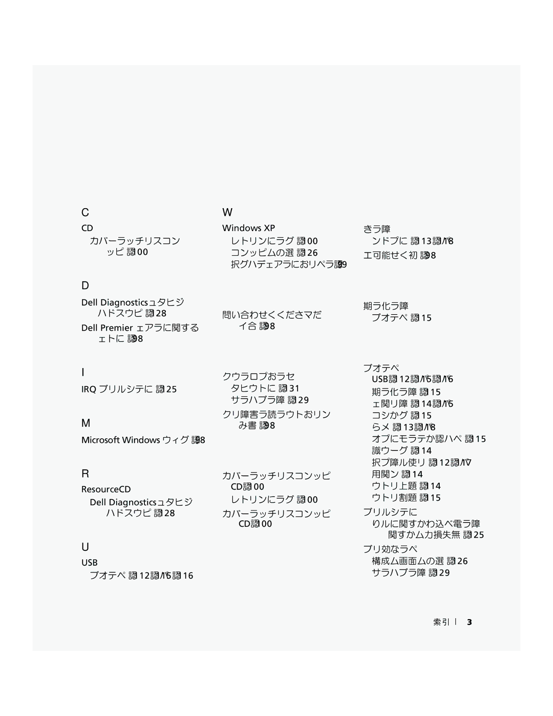 Dell PD055 Dell Diagnostics（診断）, コネクタ , 112, 115 Windows XP, スロット , 113, USB, 112, 115, サウンド , 114, 電源 , 113, ヘッドフォン , 112 