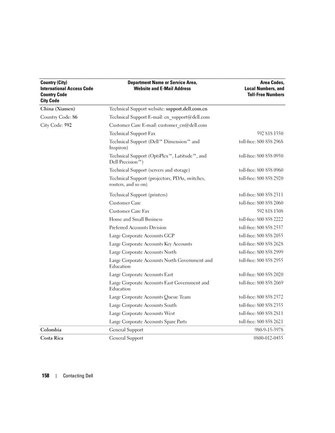 Dell PD598 owner manual 158, 592 818, 980-9-15-3978 