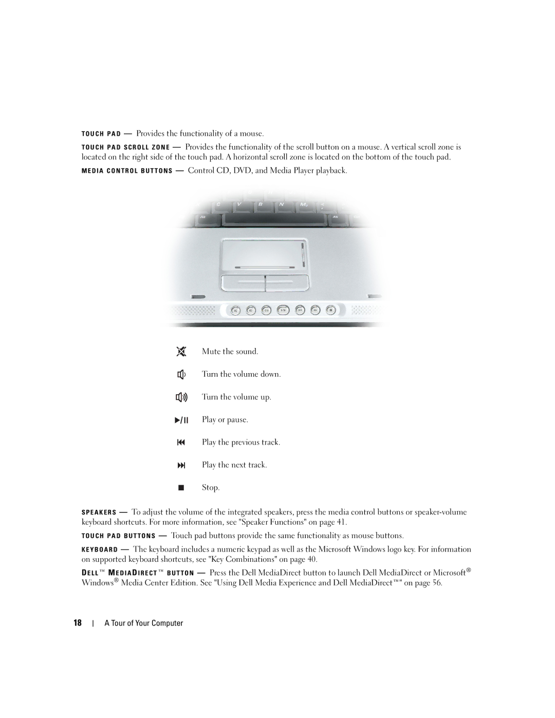 Dell PD598 owner manual Tour of Your Computer 