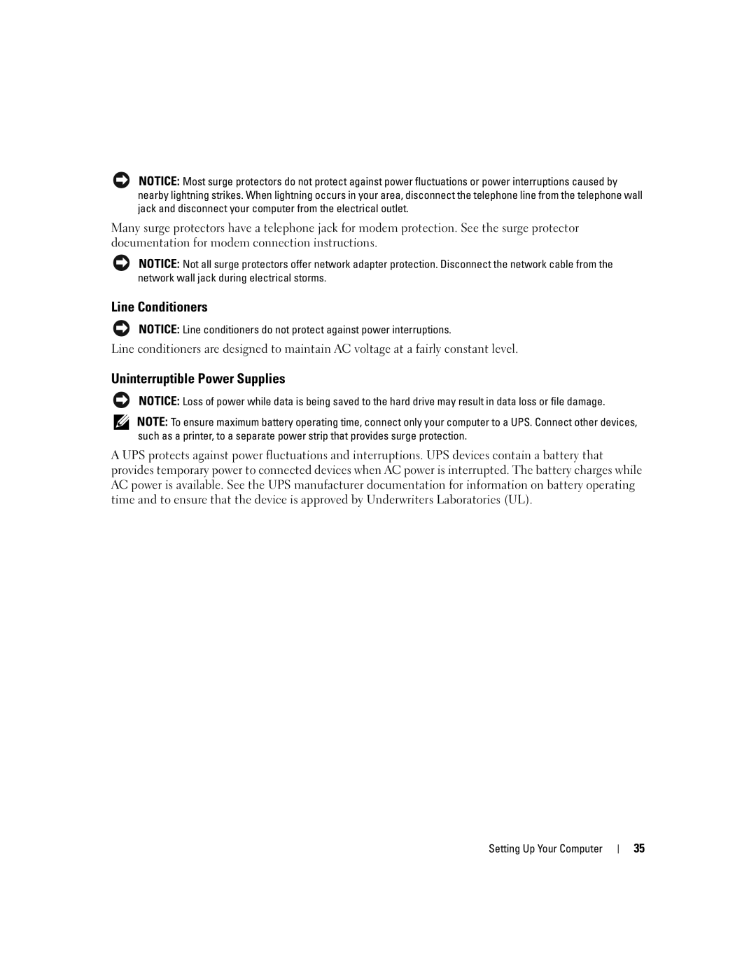 Dell PD598 owner manual Line Conditioners, Uninterruptible Power Supplies 