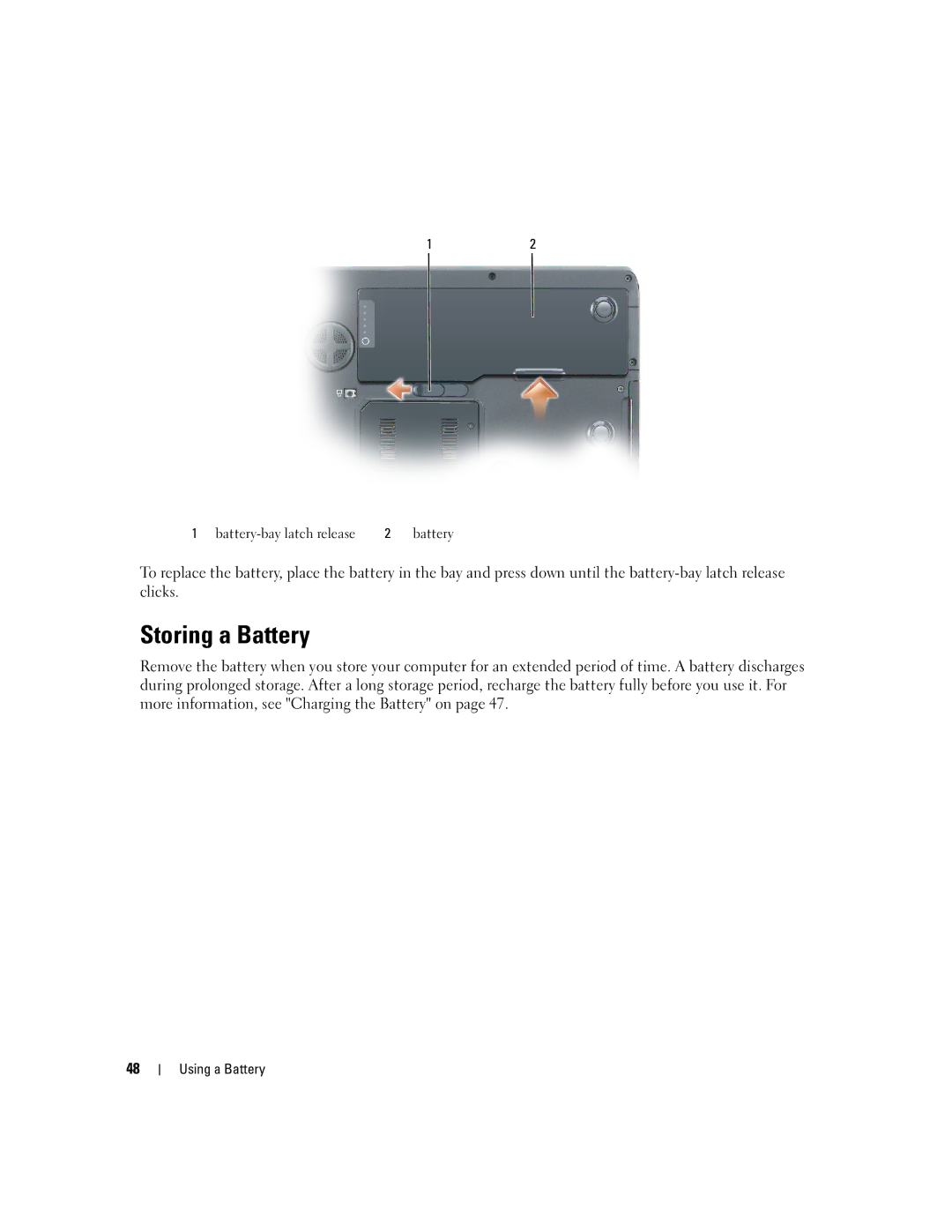 Dell PD598 owner manual Storing a Battery 