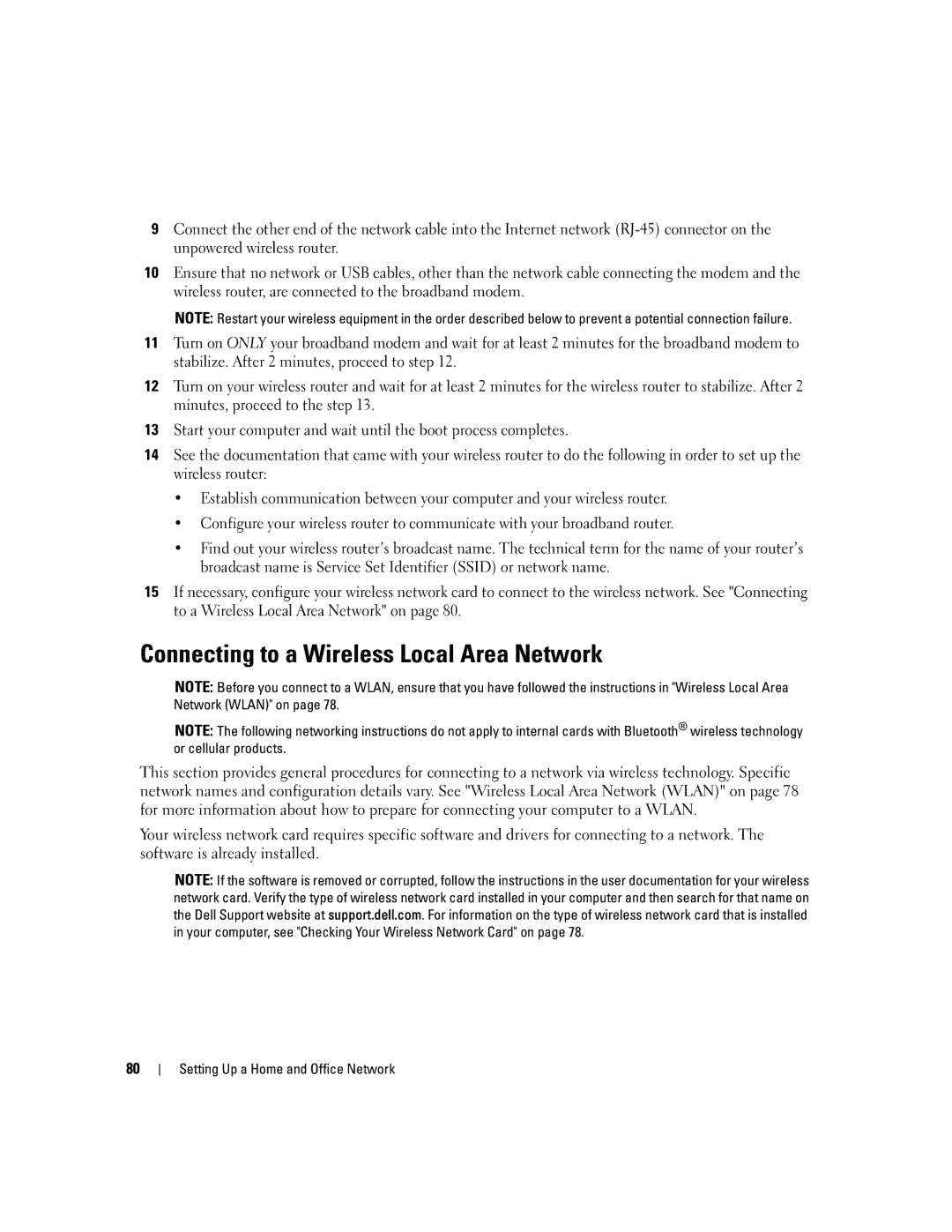 Dell PD598 owner manual Connecting to a Wireless Local Area Network 