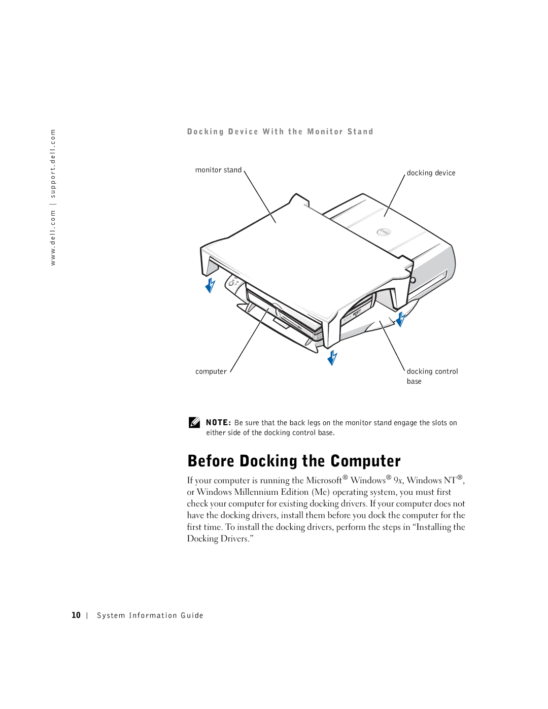 Dell PDX manual Before Docking the Computer 