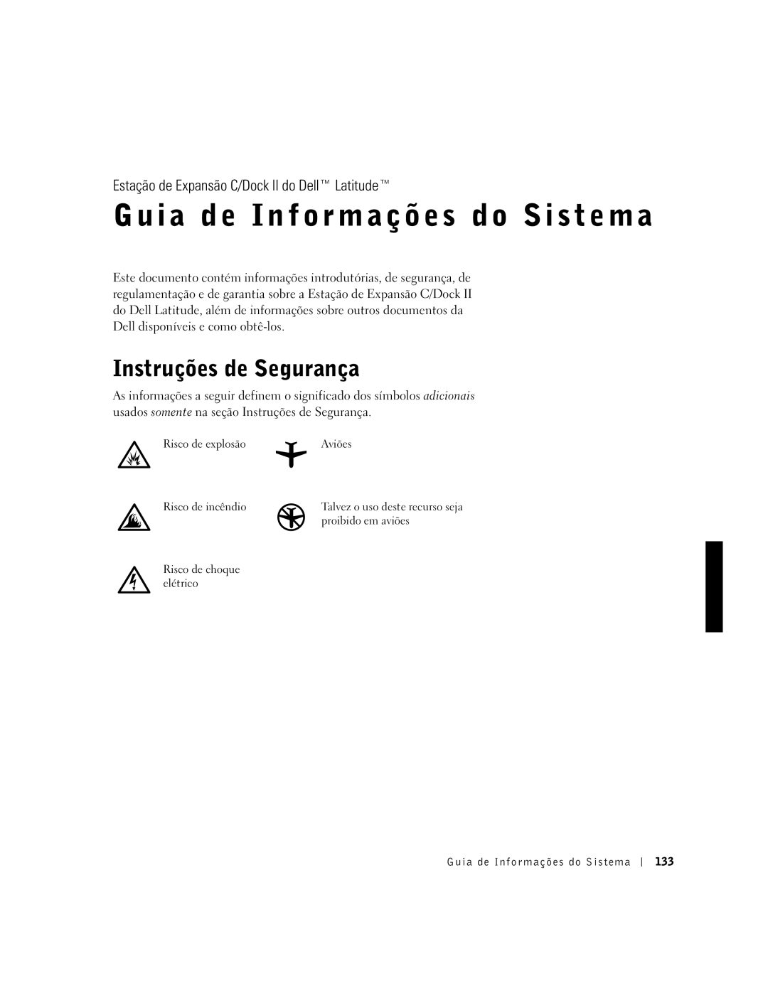 Dell PDX manual Guia de Informações do Sistema, Instruções de Segurança 