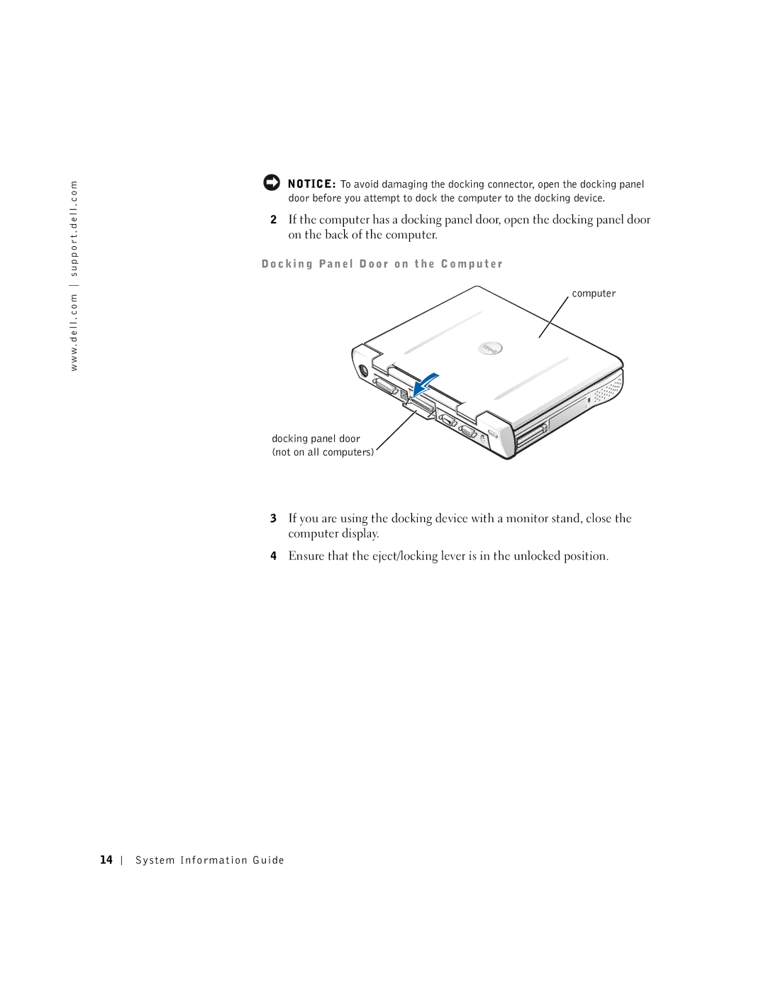 Dell PDX manual C k i n g Pa n e l D o o r o n t h e C o m p u t e r 