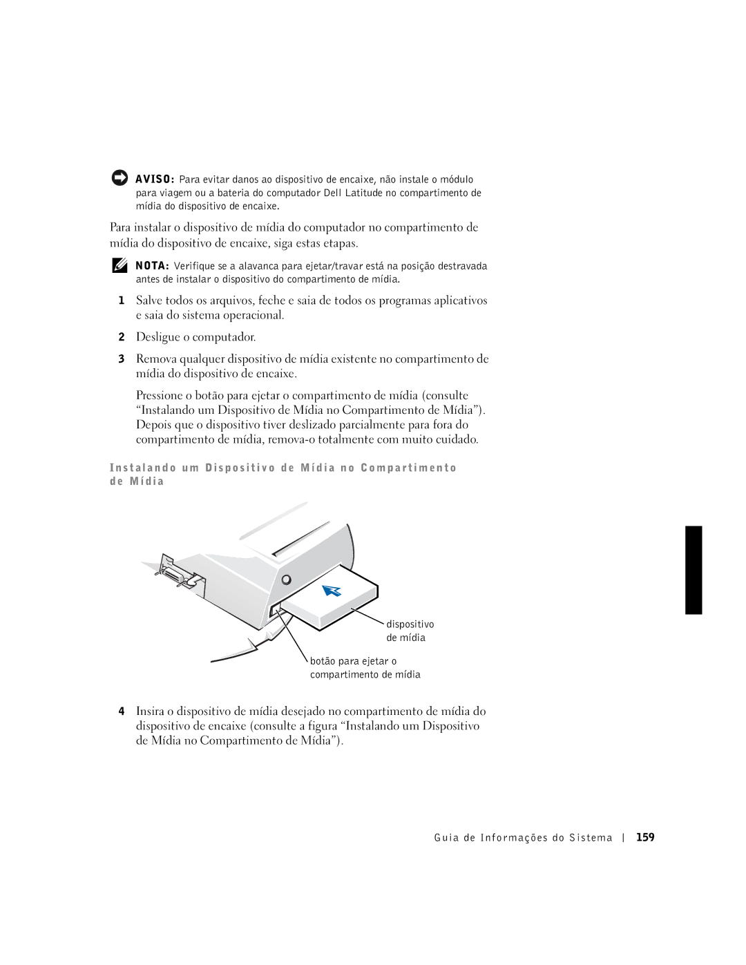 Dell PDX manual Guia de Informações do Sistema 159 