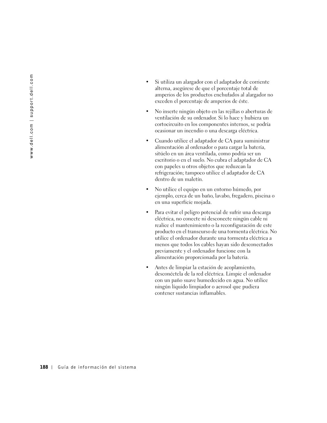 Dell PDX manual 188 Guía de información del sistema 