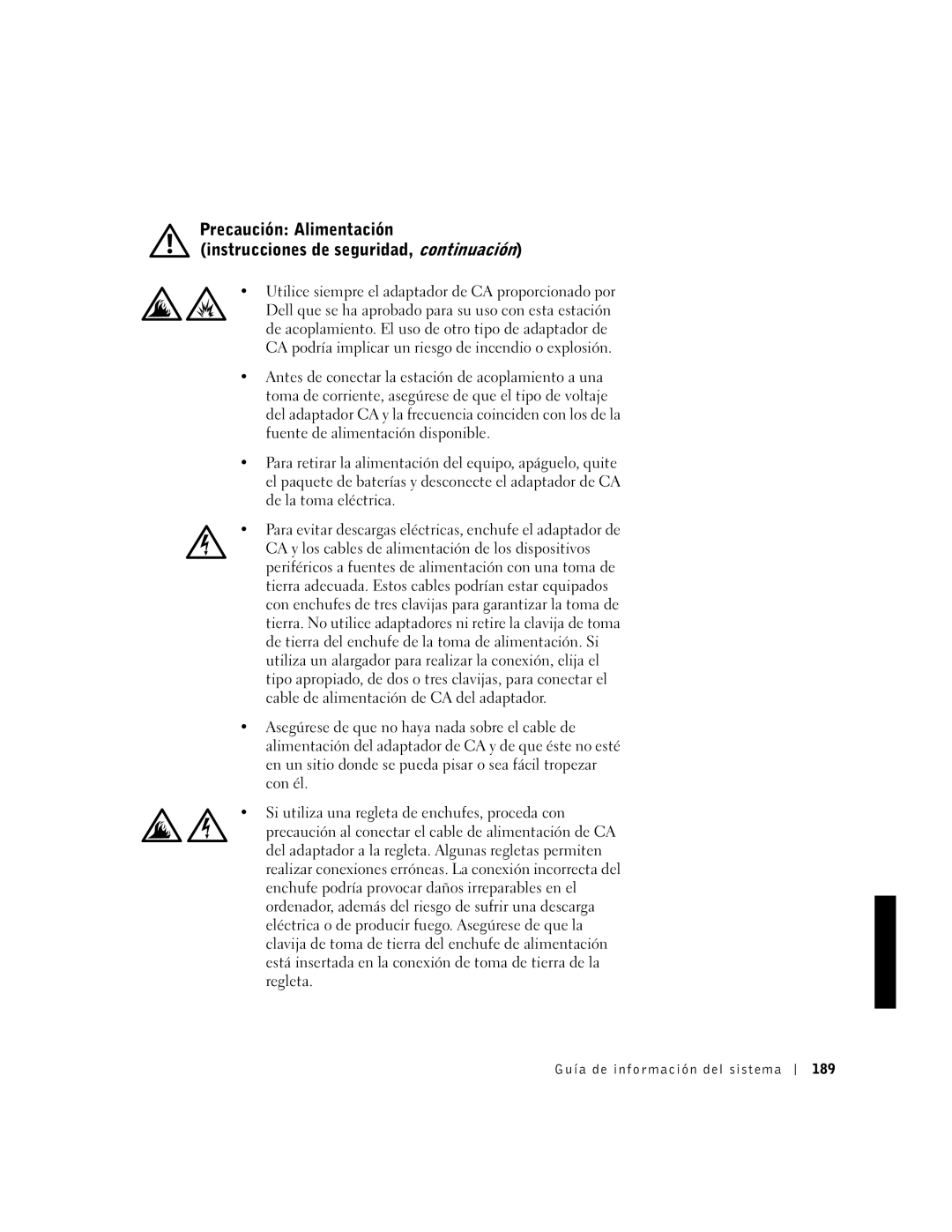 Dell PDX manual Guía de información del sistema 189 