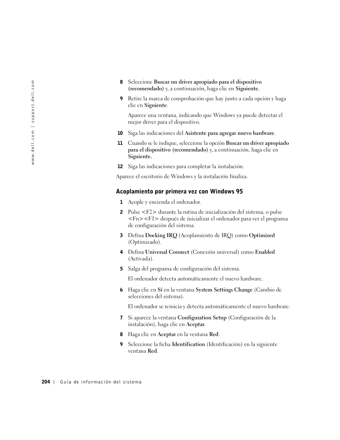 Dell PDX manual 204 Guía de información del sistema 