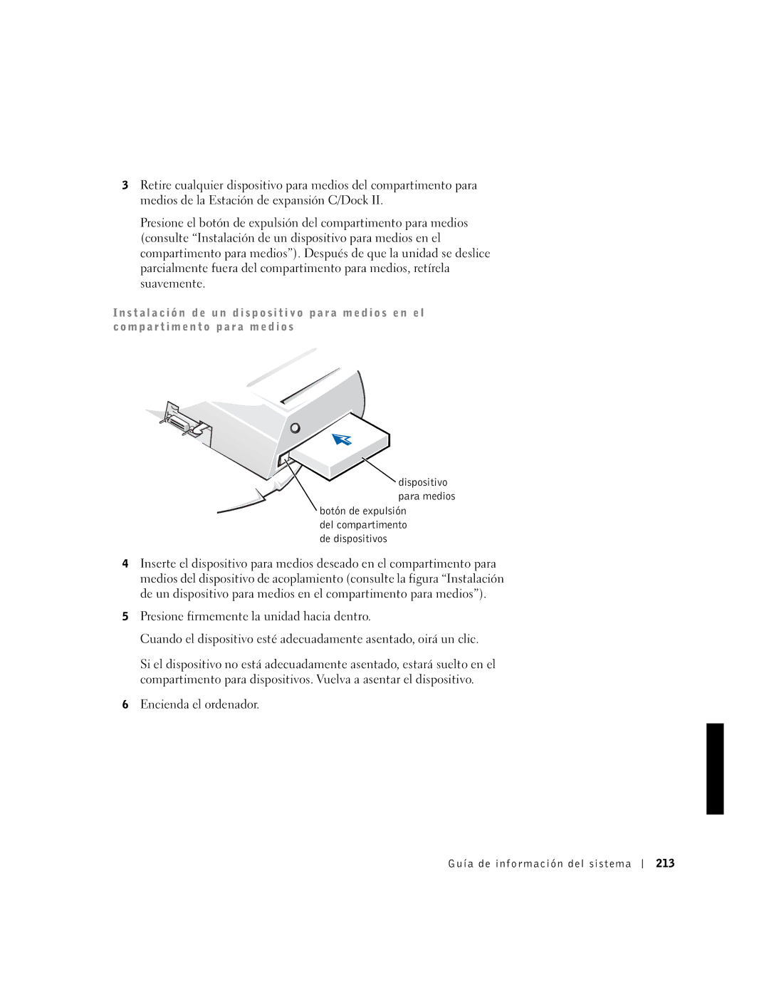 Dell PDX manual Guía de información del sistema 213 