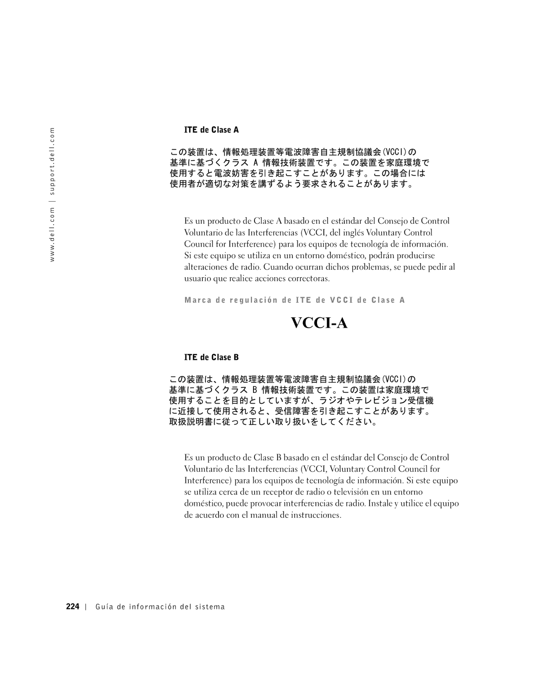 Dell PDX manual 224 Guía de información del sistema 