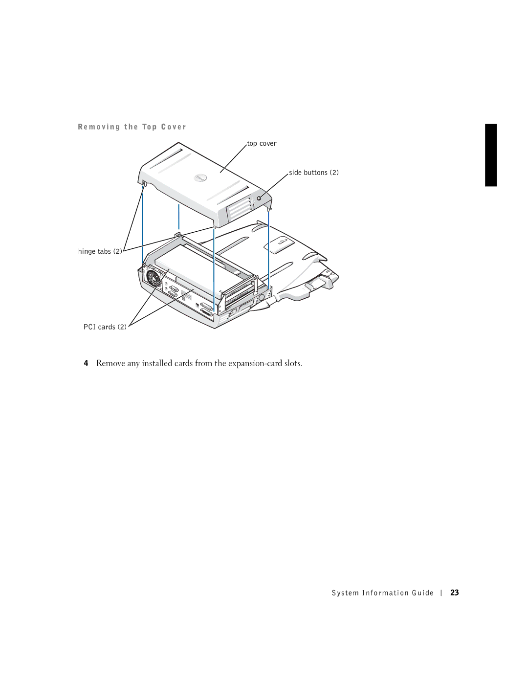 Dell PDX manual Remove any installed cards from the expansion-card slots 