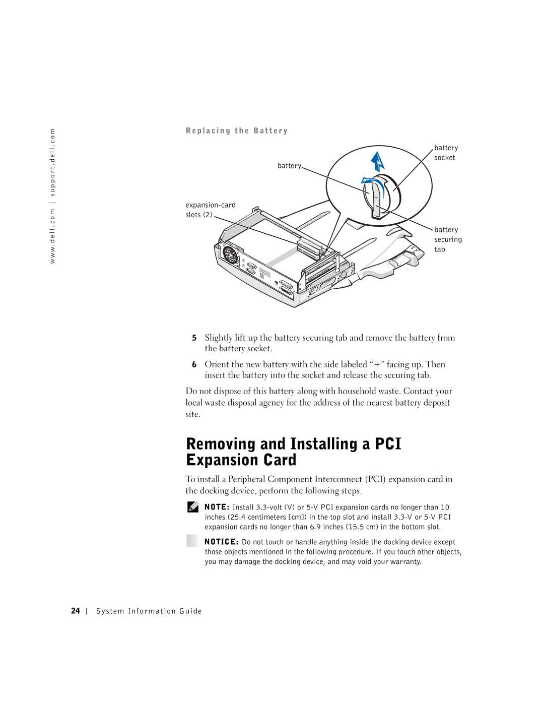 Dell PDX manual Removing and Installing a PCI Expansion Card 