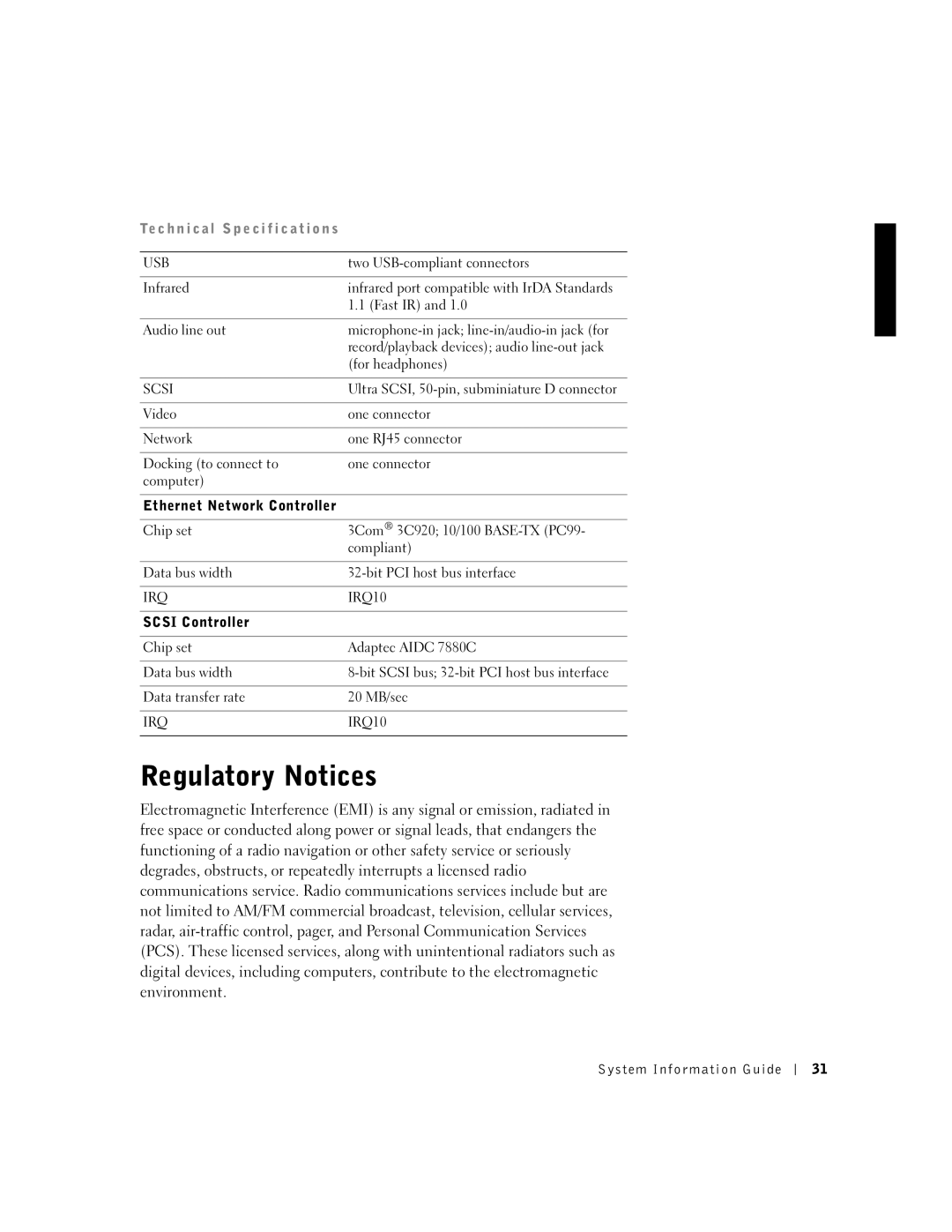 Dell PDX manual Regulatory Notices, Usb 