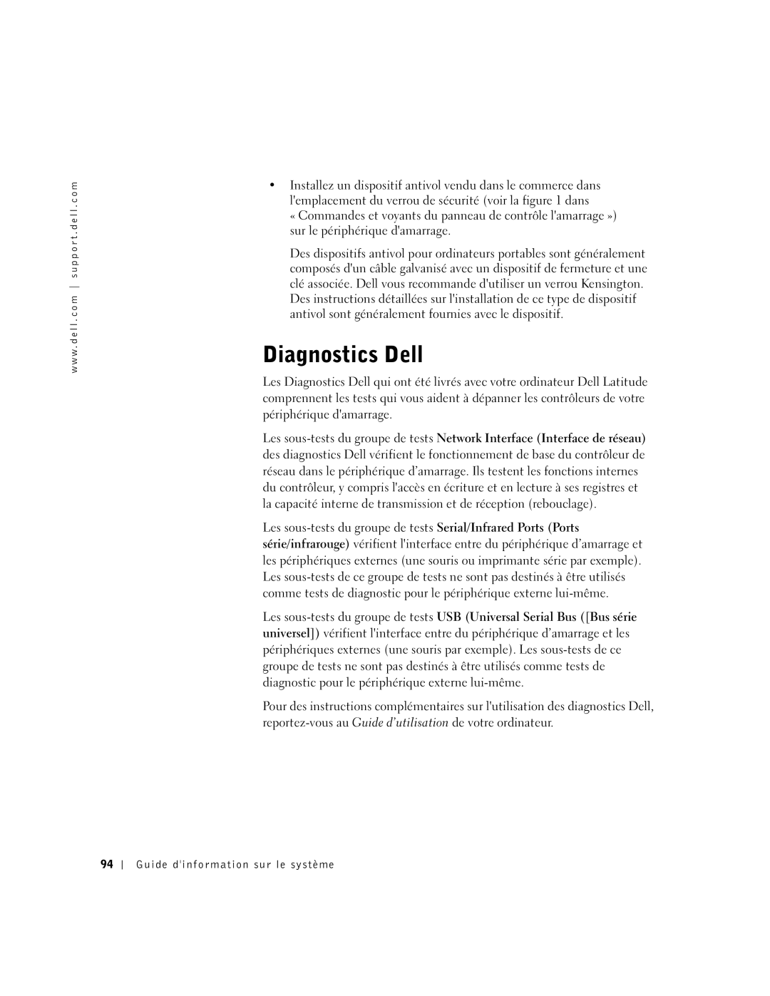 Dell PDX manual Diagnostics Dell 