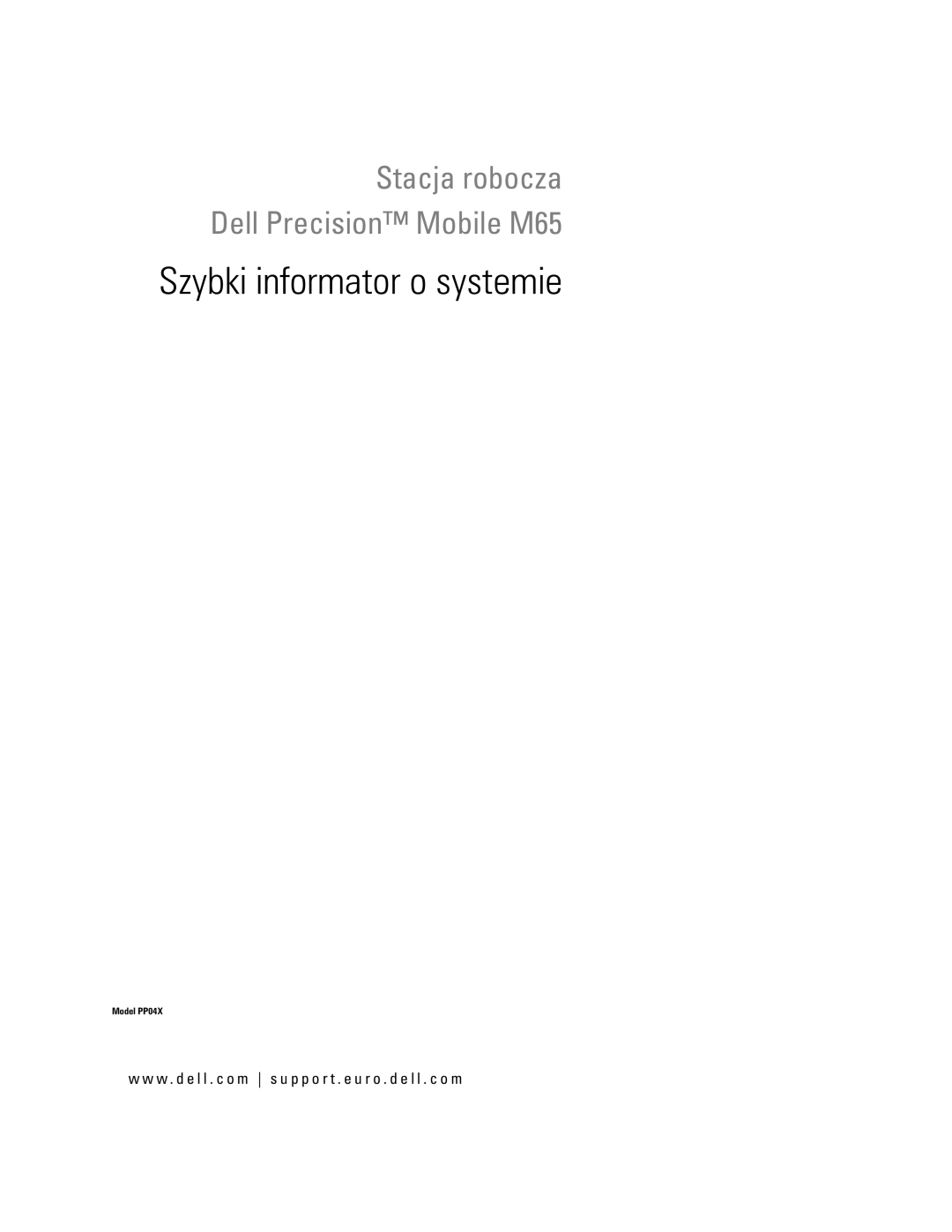 Dell PH331 manual Szybki informator o systemie 