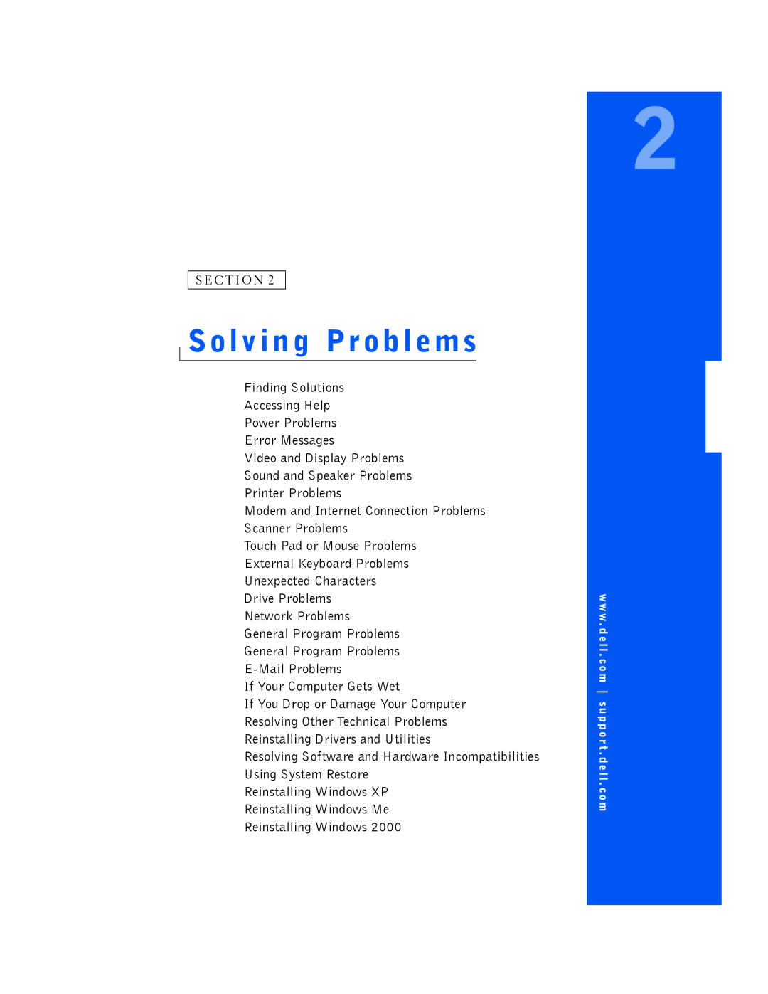 Dell PP01L manual Solving Problems 