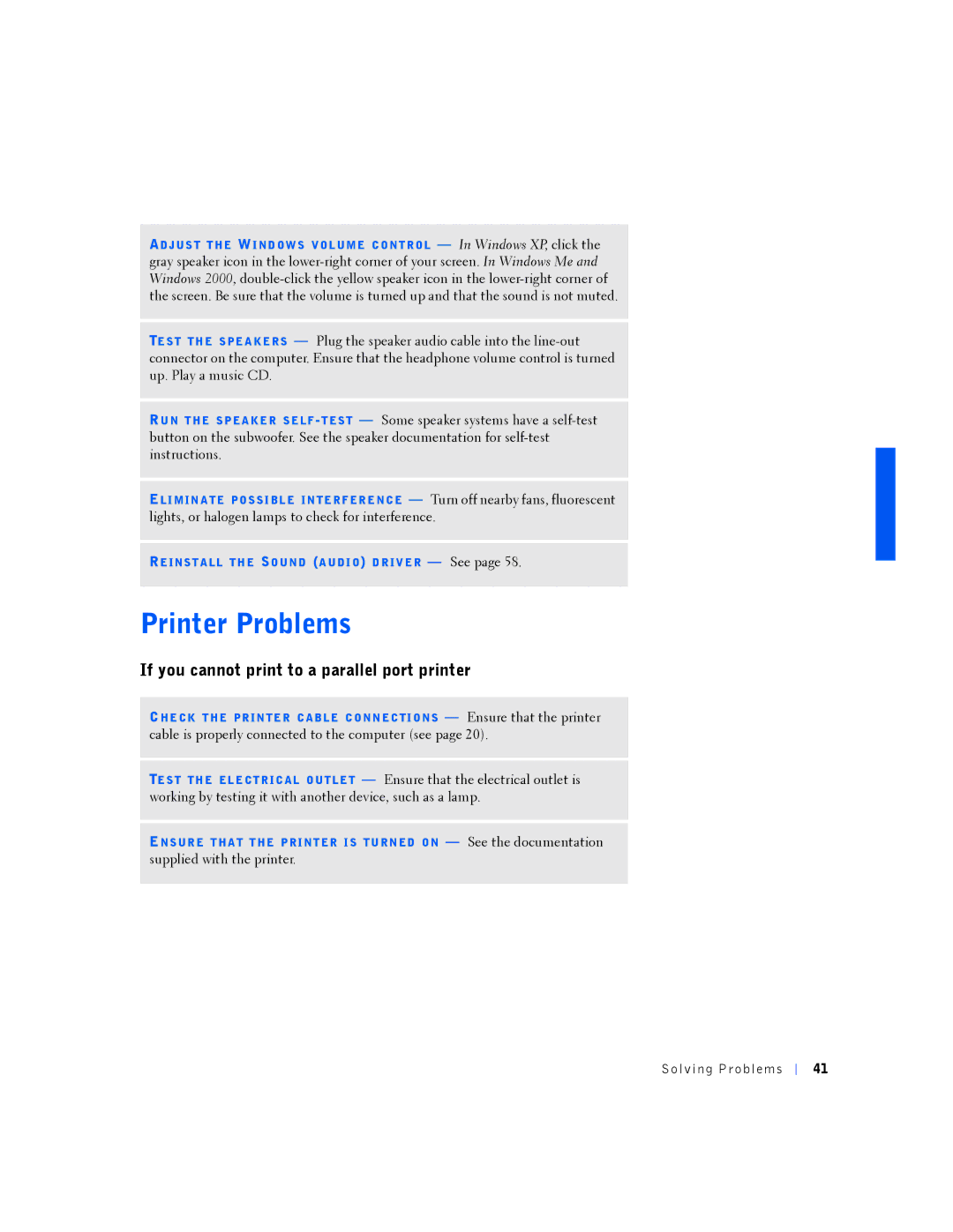 Dell PP01L manual Printer Problems, If you cannot print to a parallel port printer 