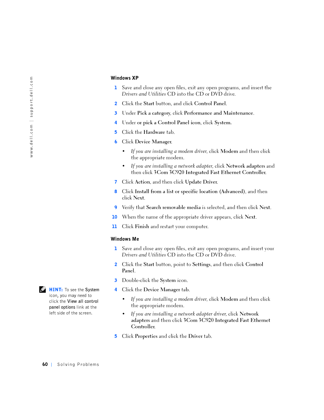 Dell PP01L manual Windows XP 