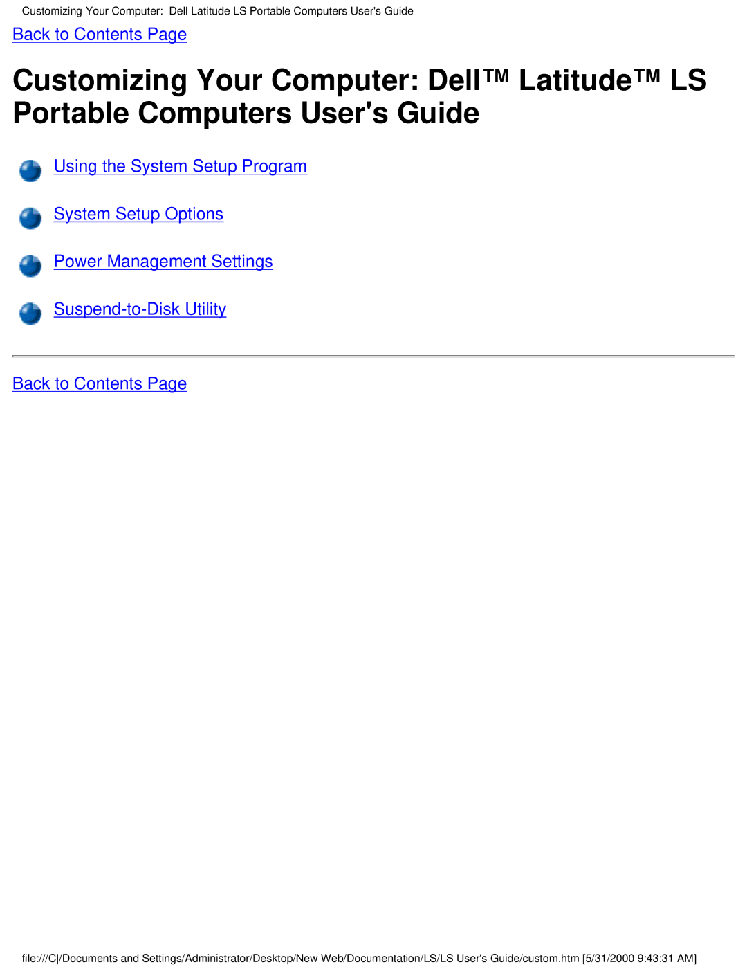 Dell PP01S technical specifications Back to Contents 