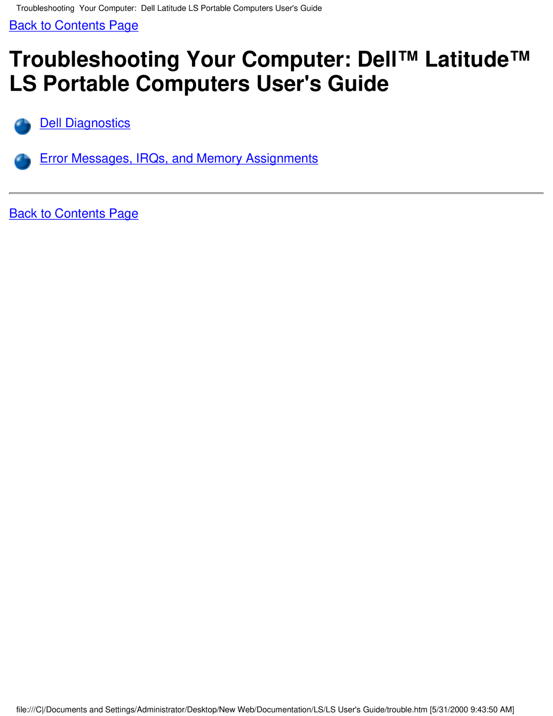 Dell PP01S technical specifications Back to Contents 