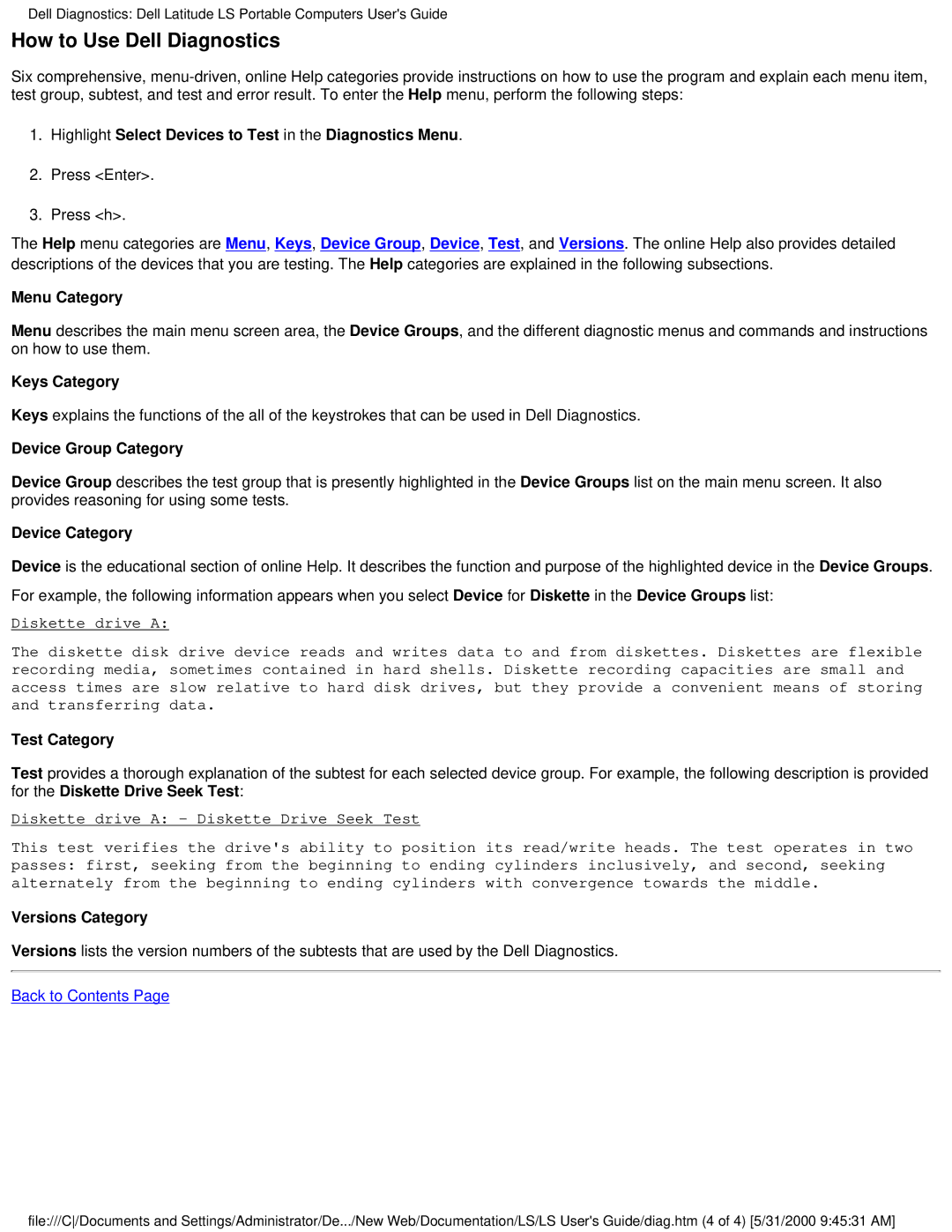 Dell PP01S technical specifications How to Use Dell Diagnostics 