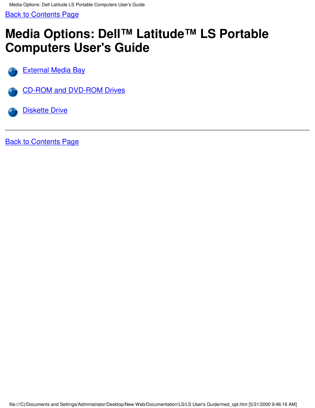 Dell PP01S technical specifications Back to Contents 