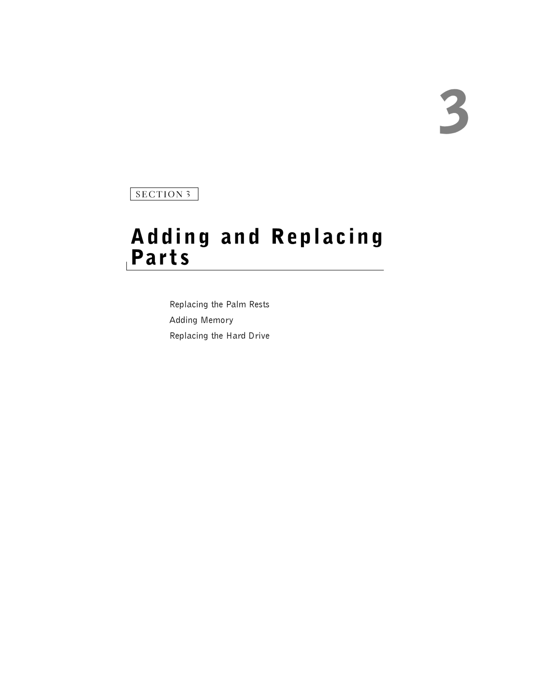 Dell PP01X owner manual Adding and Replacing Parts 