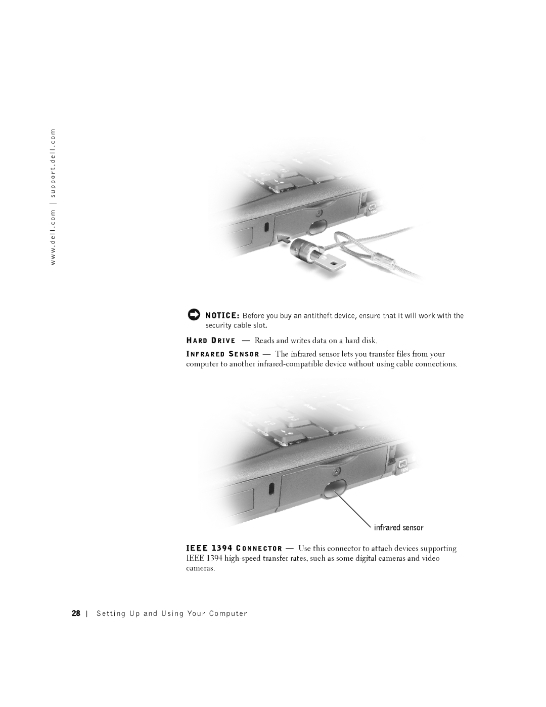 Dell PP01X owner manual Infrared sensor 