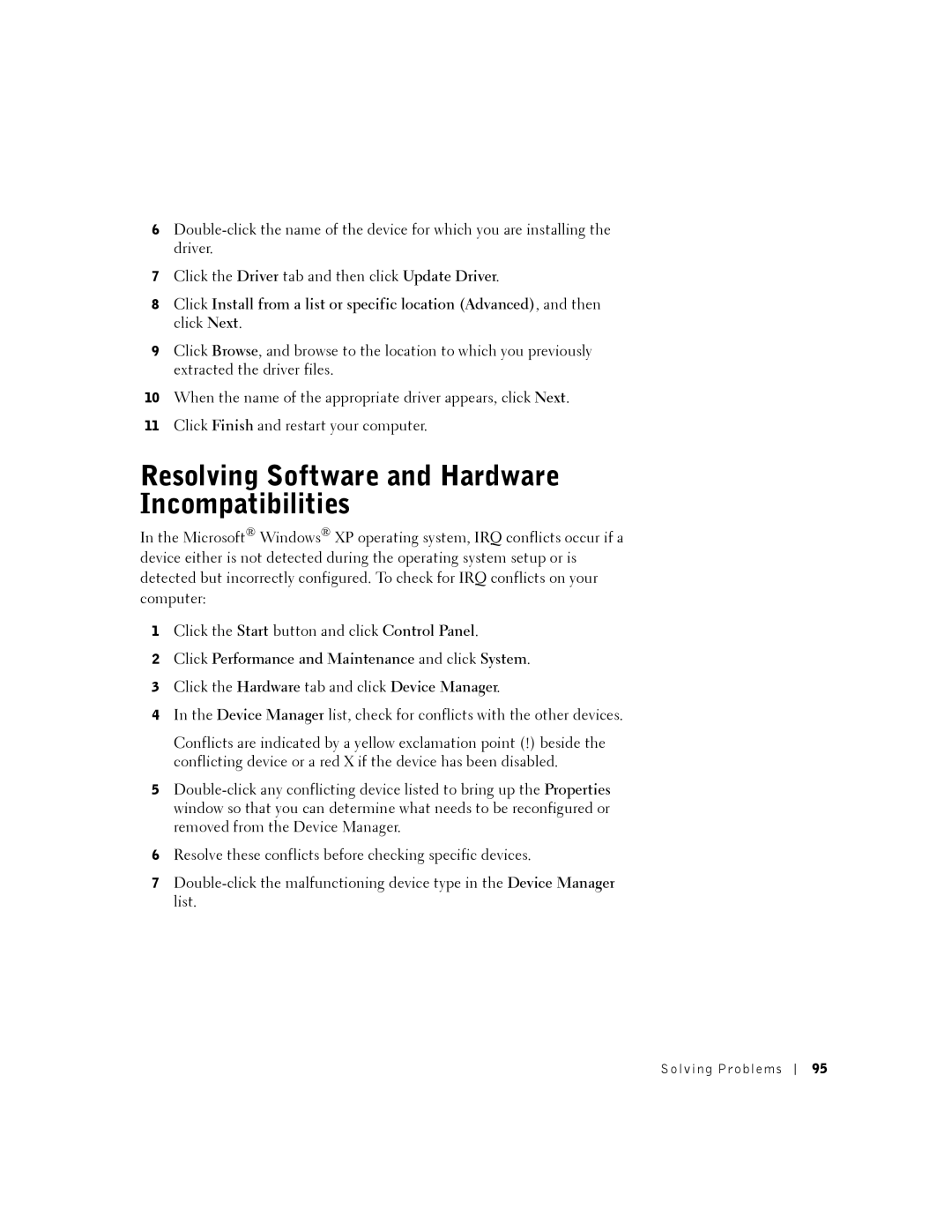 Dell PP01X Resolving Software and Hardware Incompatibilities, Click Performance and Maintenance and click System 