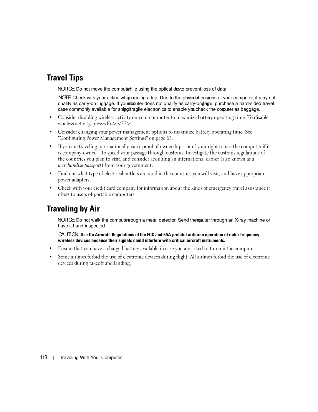 Dell PP03X, M2010 owner manual Travel Tips, Traveling by Air 