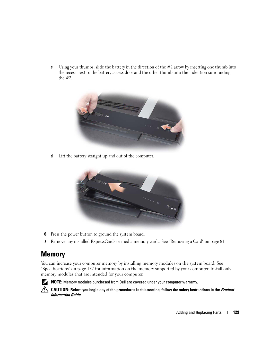 Dell M2010, PP03X owner manual Memory, 129 