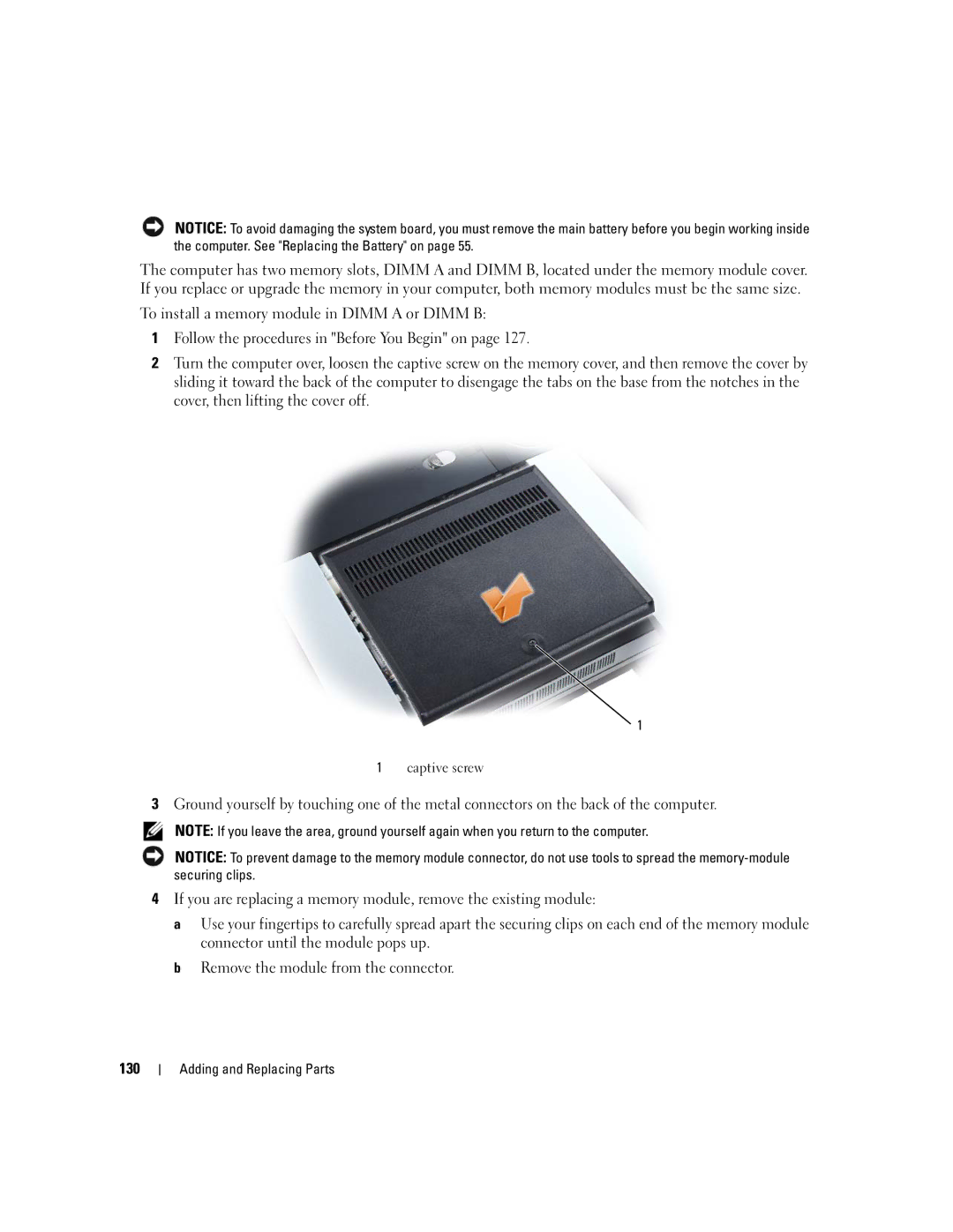 Dell PP03X, M2010 owner manual Captive screw 