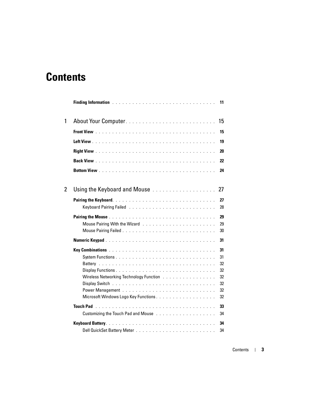 Dell M2010, PP03X owner manual Contents 