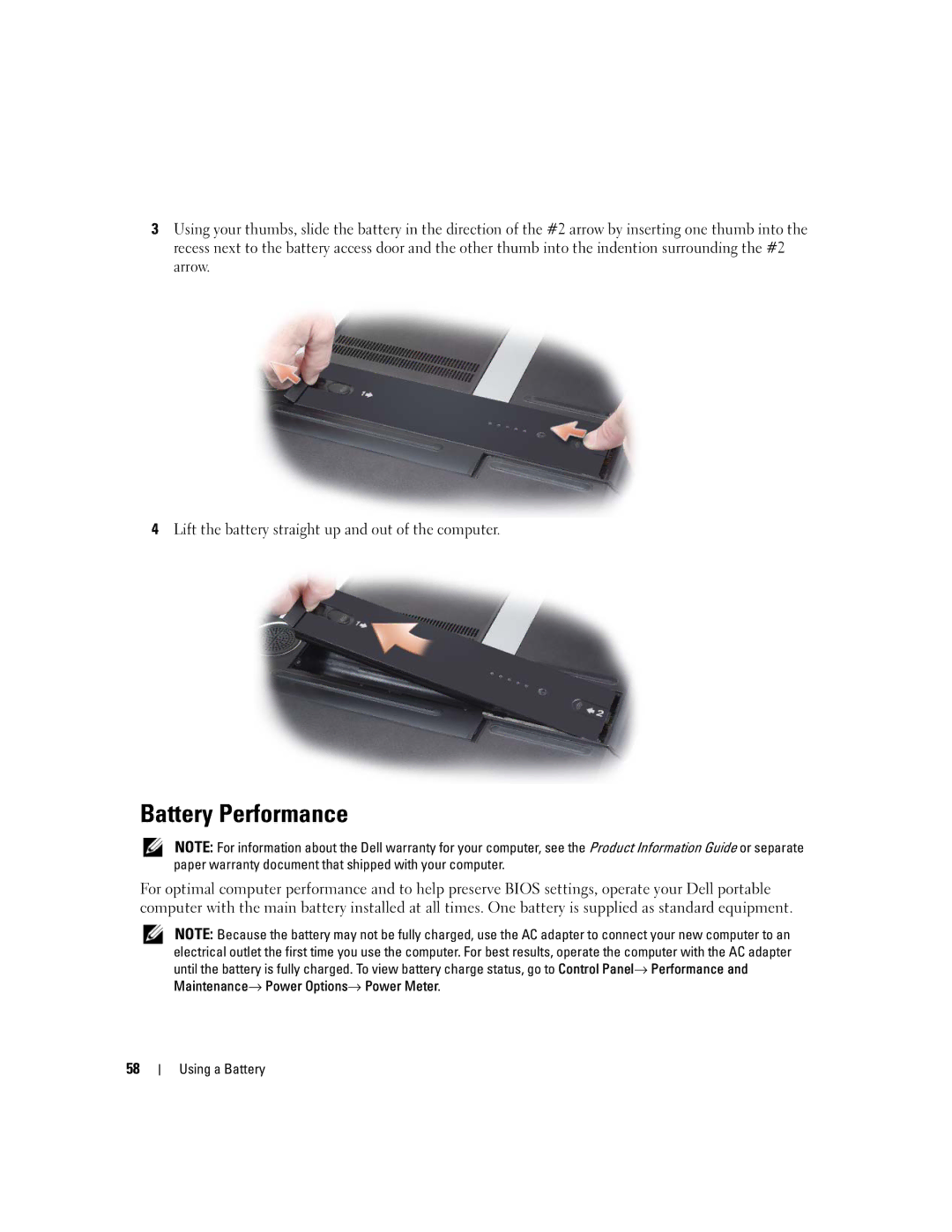 Dell PP03X, M2010 owner manual Battery Performance 