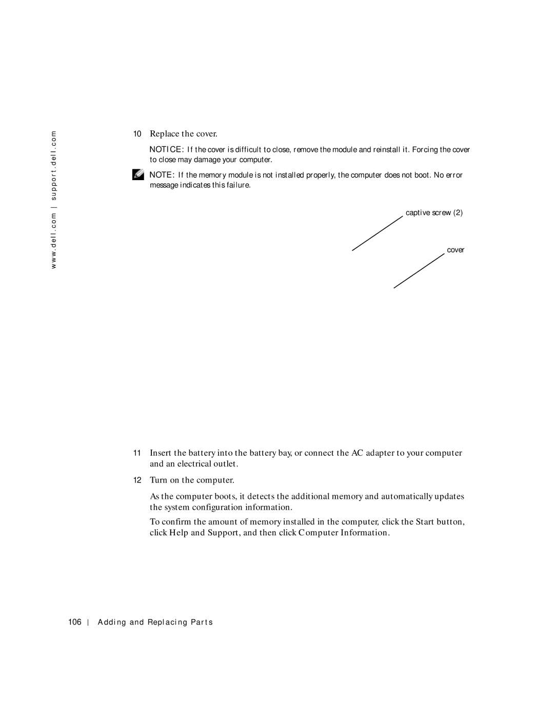 Dell PP04S owner manual Adding and Replacing Parts 