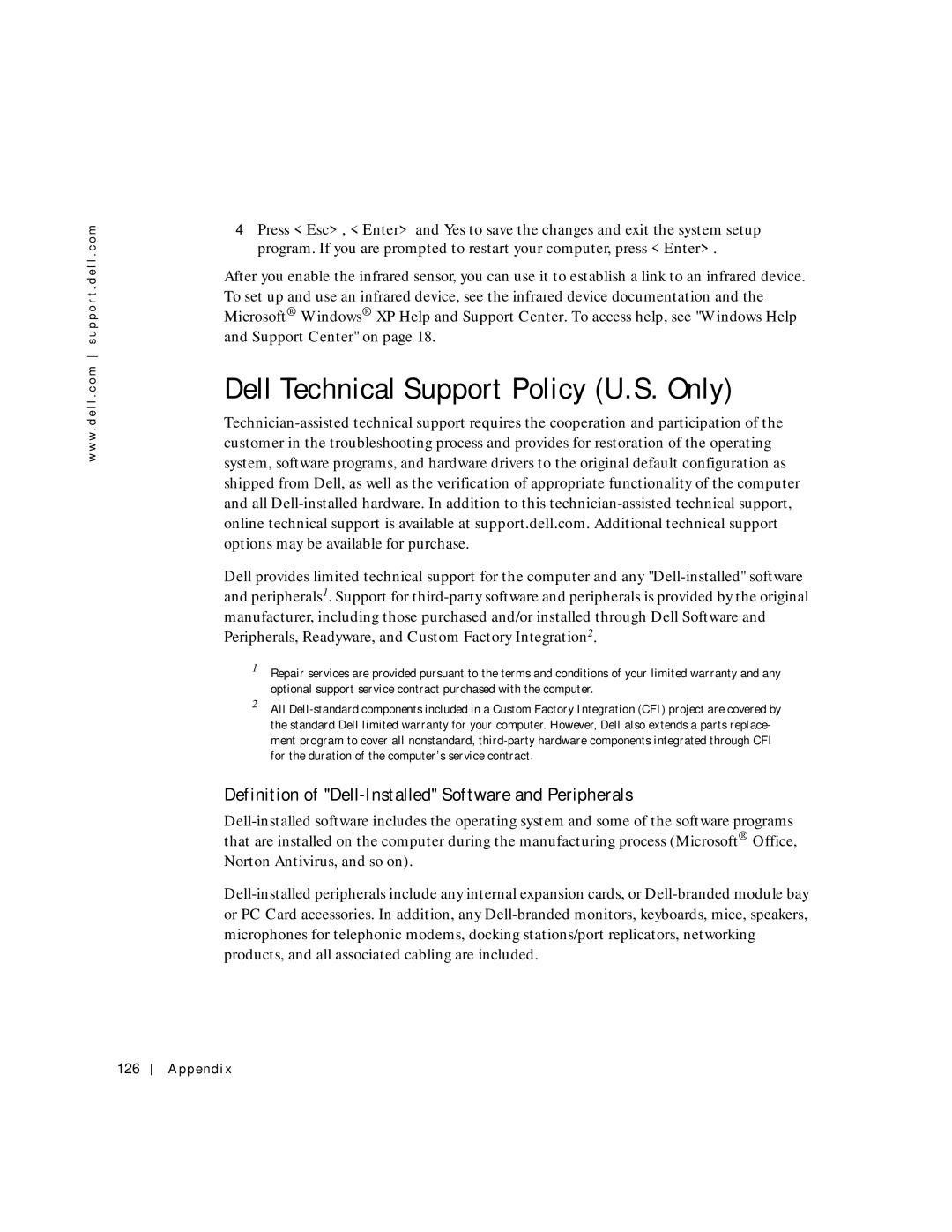 Dell PP04S Dell Technical Support Policy U.S. Only, Definition of Dell-Installed Software and Peripherals, Appendix 