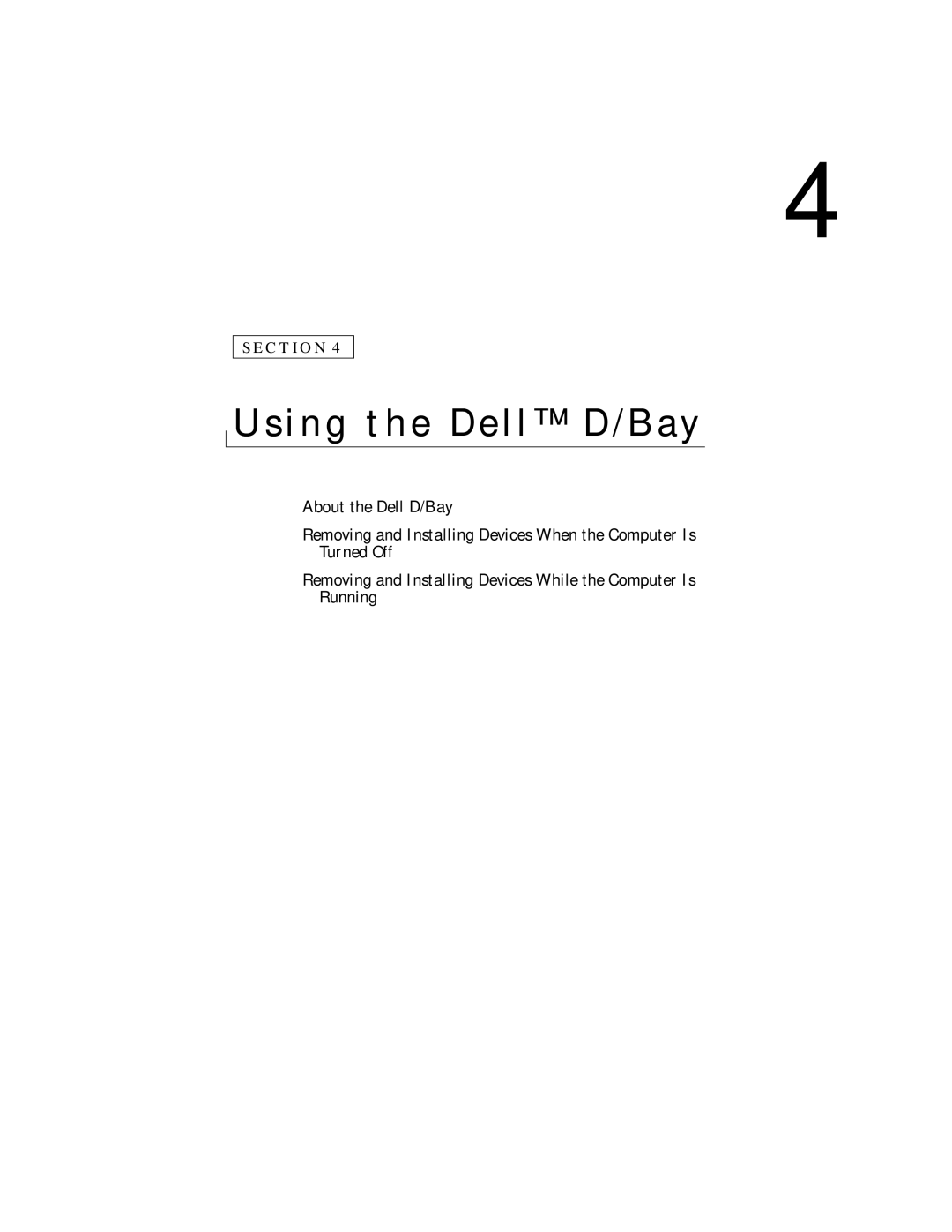 Dell PP04S owner manual Using the Dell D/Bay 