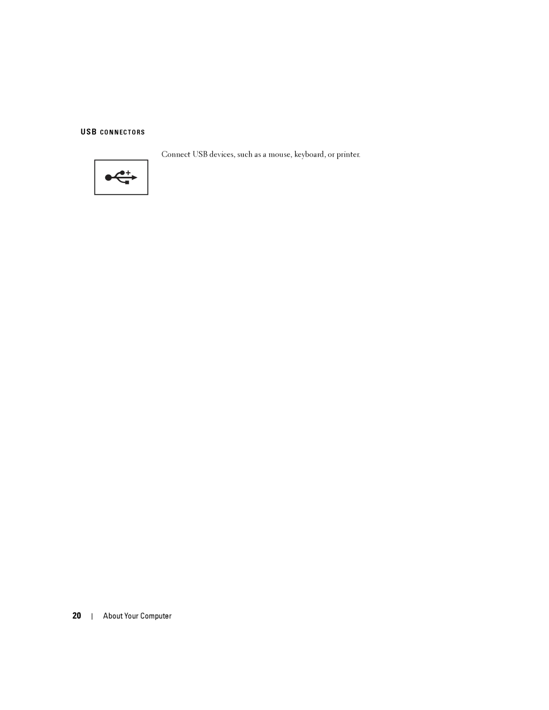 Dell PP04X, D830 manual Connect USB devices, such as a mouse, keyboard, or printer 