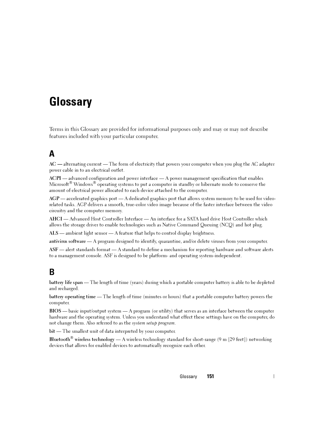 Dell PP04X manual Glossary 