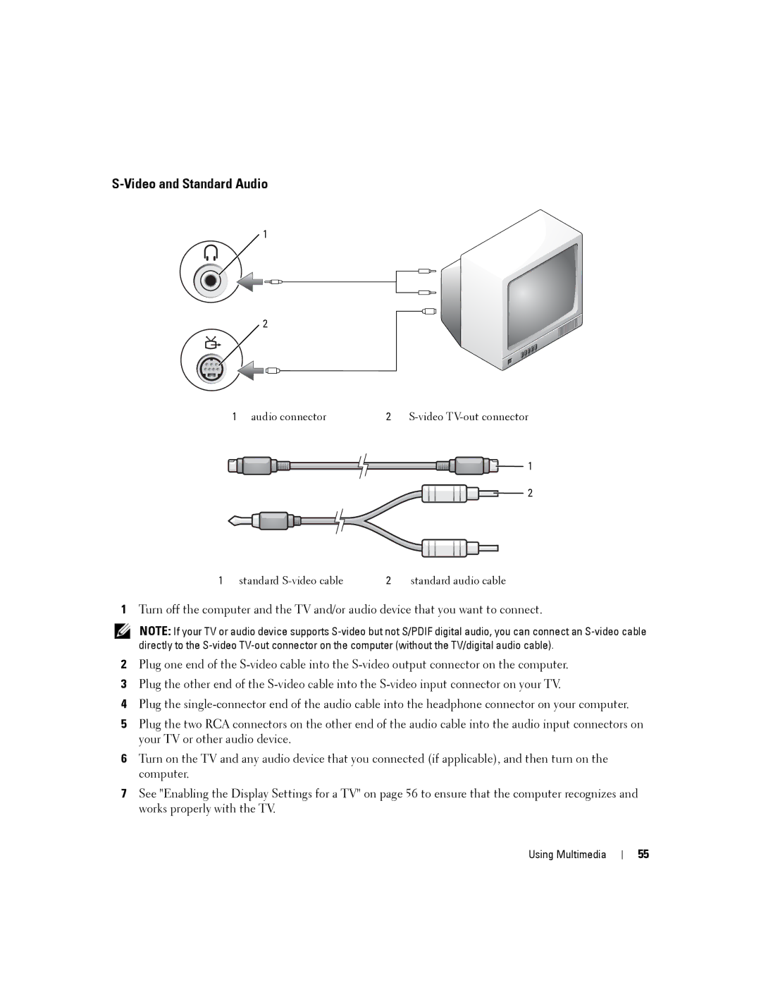 Dell PP04X manual Video and Standard Audio 