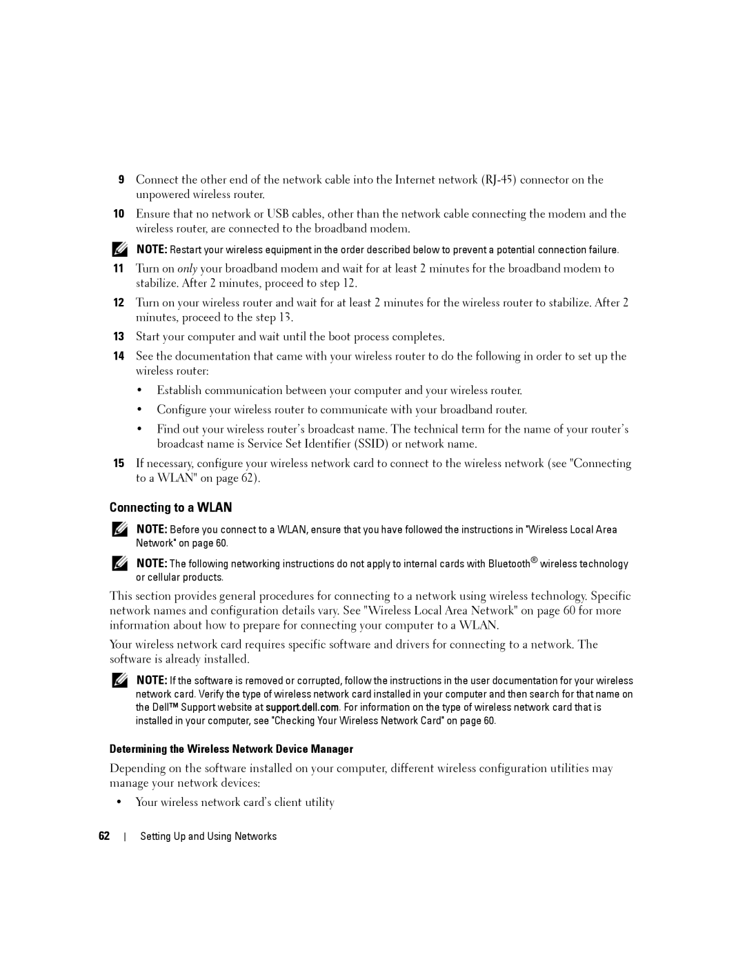 Dell PP04X manual Connecting to a Wlan, Determining the Wireless Network Device Manager 