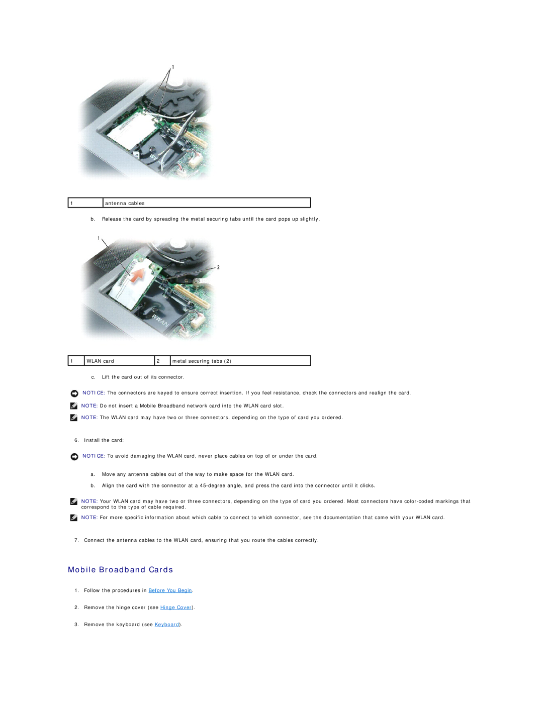 Dell PP04X specifications Mobile Broadband Cards 