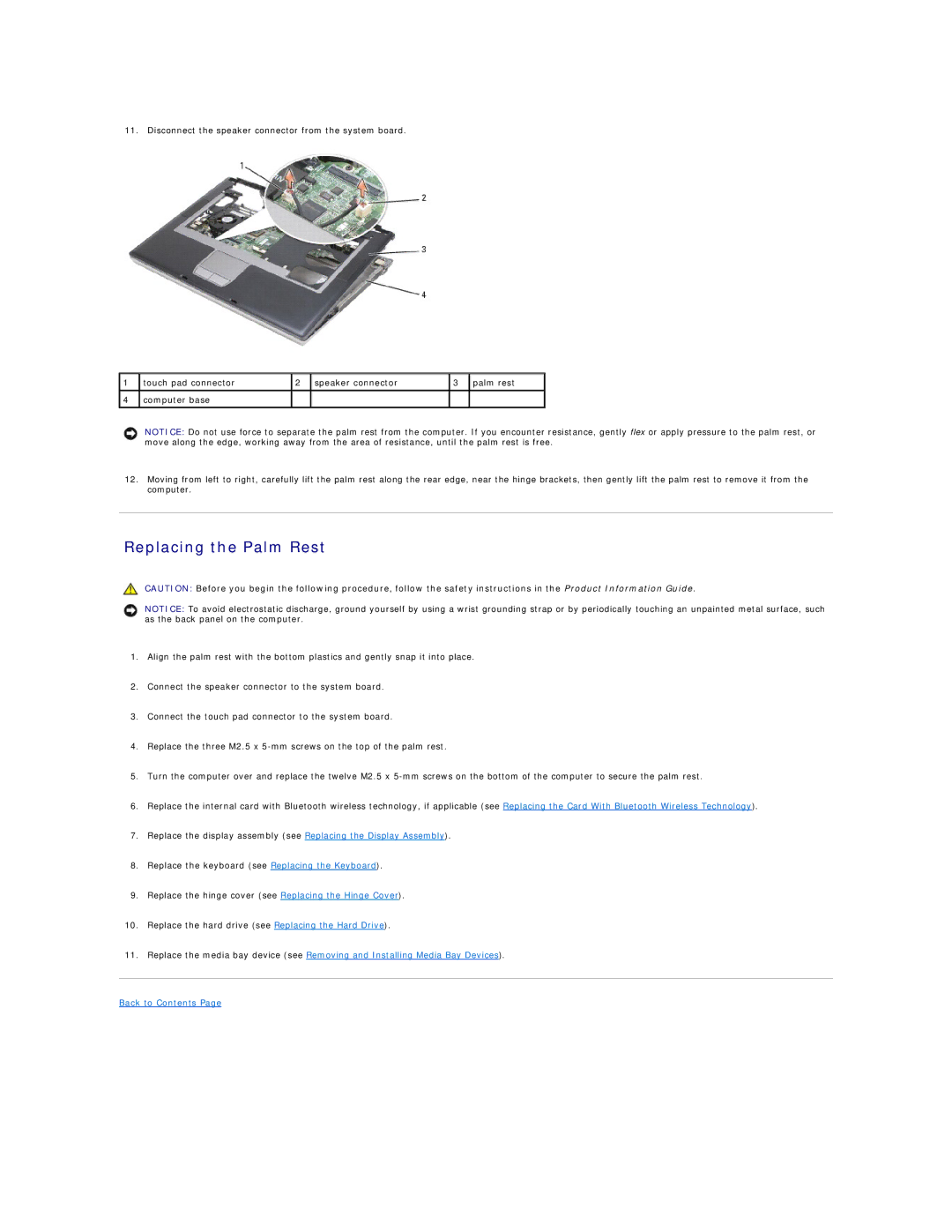 Dell PP04X manual Replacing the Palm Rest 