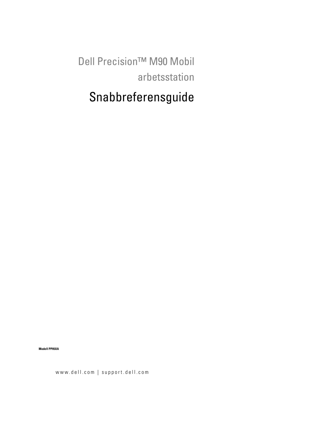 Dell PP05XA manual Snabbreferensguide 