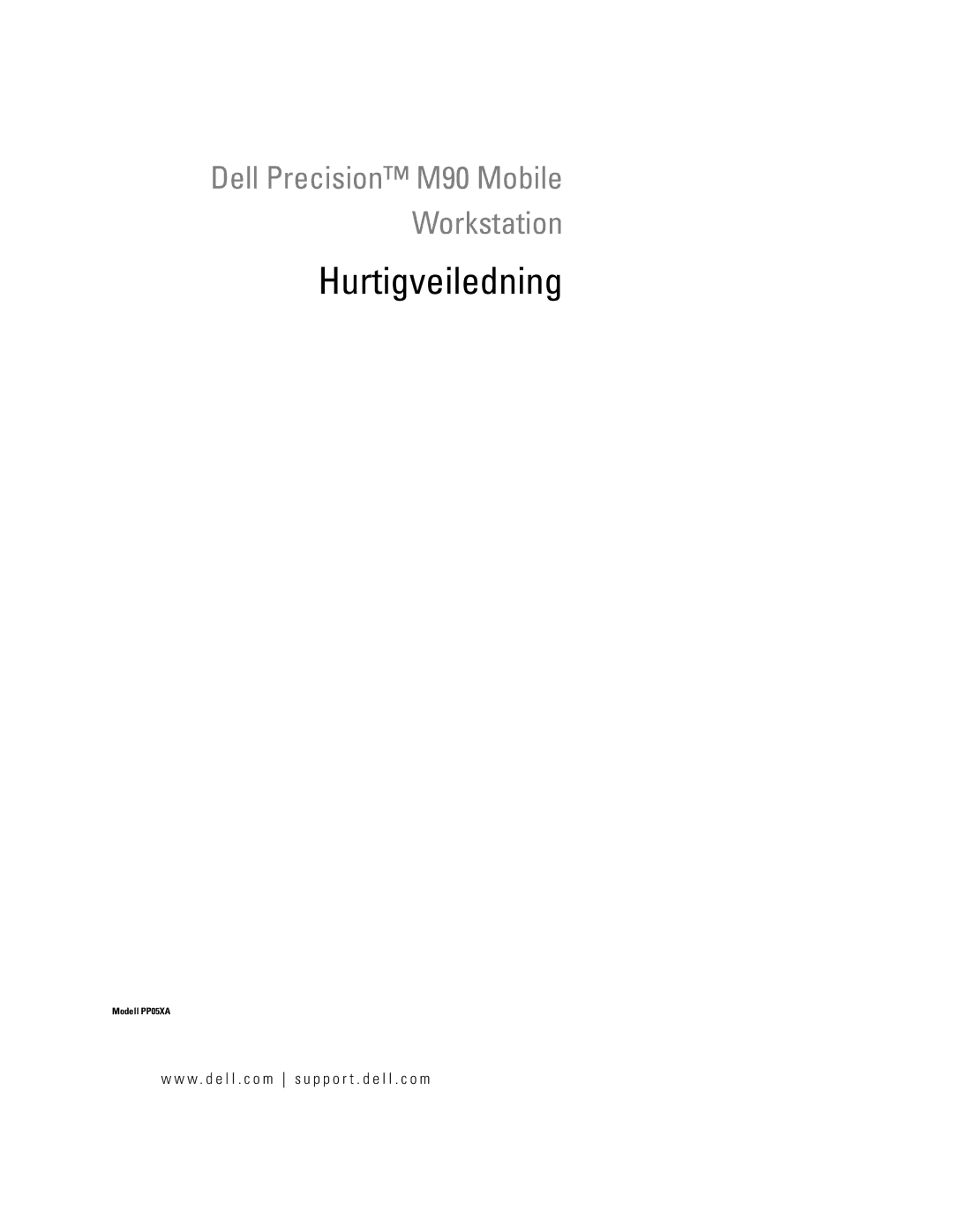 Dell PP05XA manual Hurtigveiledning 