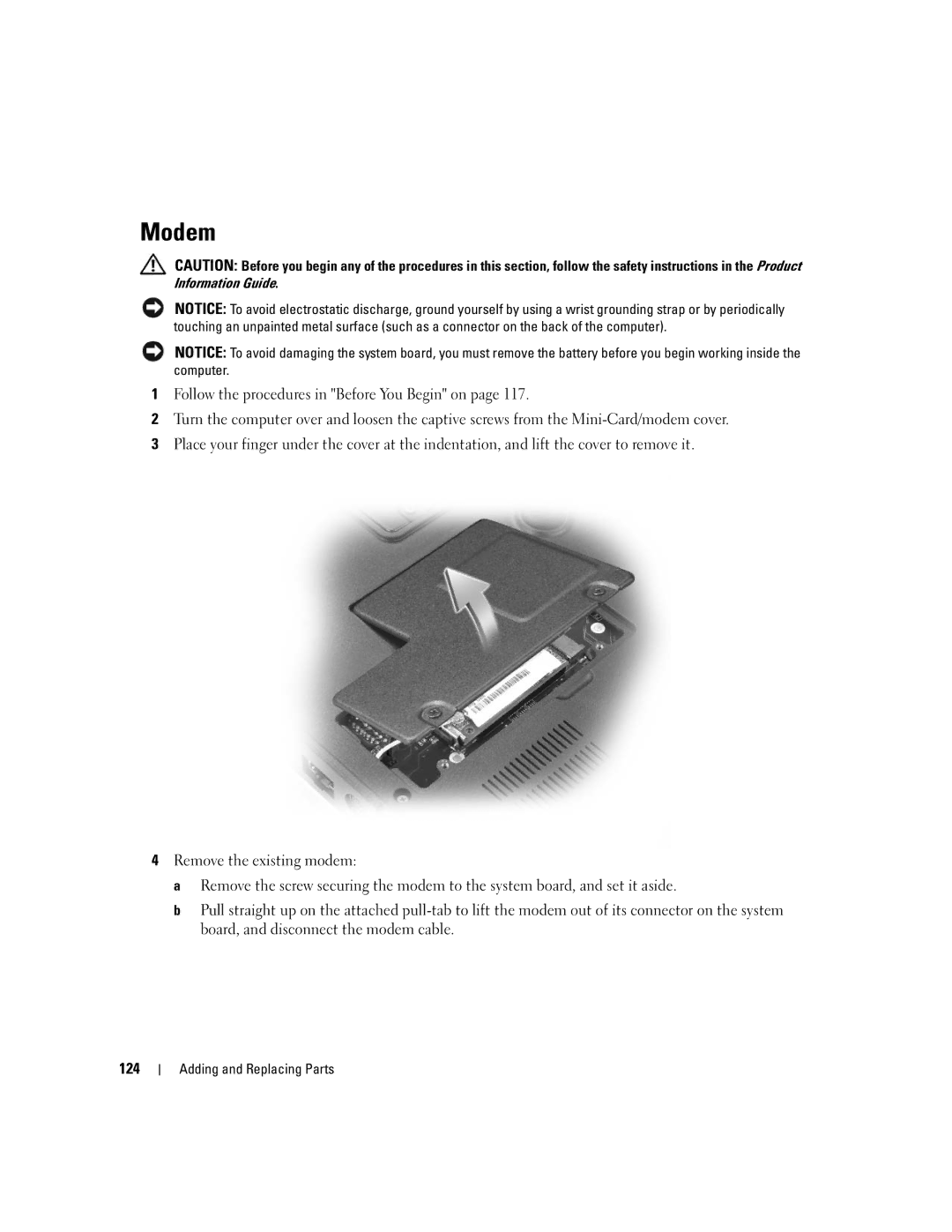 Dell PP05XB, M1710 owner manual Modem, 124 